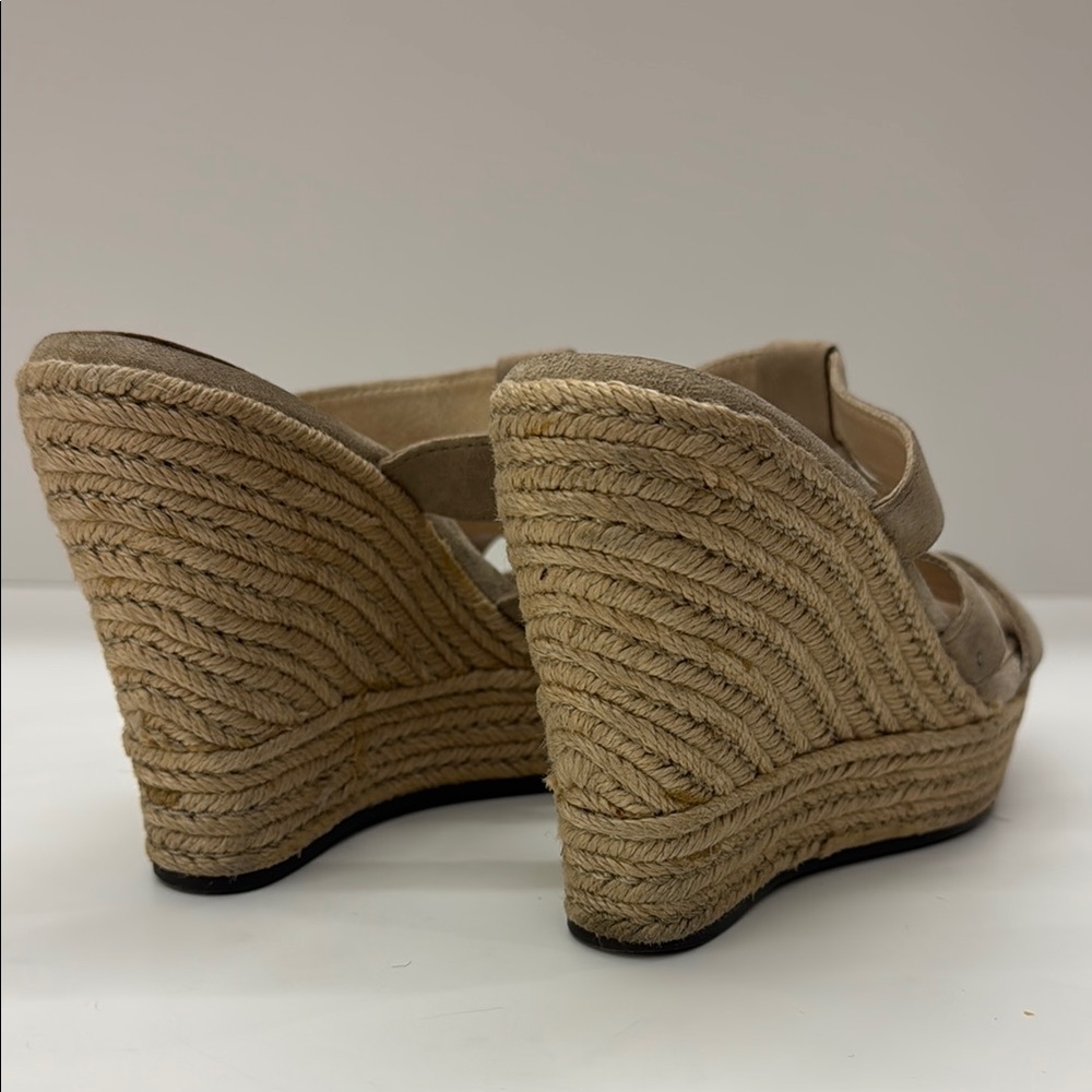 UGG Tan Suede Espadrille Wedge Sandals - Picture 7 of 11